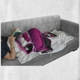 thumbnail image 6 of Hot Pink Soft Flannel Fleece Blanket, Vintage Muscle Car Illustration Retro Revival Vehicle Engine American, Cozy Plush for Indoor and Outdoor Use, 50" x 60", Magenta Fuchsia Black, by Ambesonne, 6 of 6