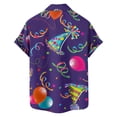 thumbnail image 4 of ChaoLingNeng Carnival Theme Men Button Down Shirt,Men's Button Up Trend Summer Pocket Short Sleeved Shirt,Mardi Gras Holiday Shirt for Men, 4 of 4