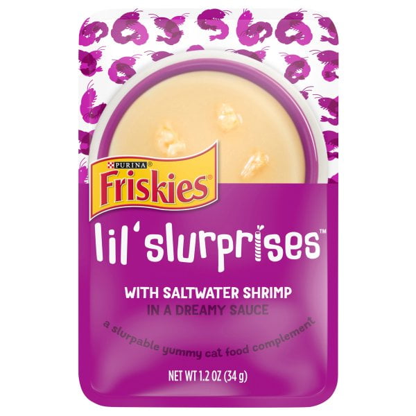 Friskies Lil Slurprises Shrimp Wet Cat Food Complement, 1.2 oz Pouches (16 Pack)