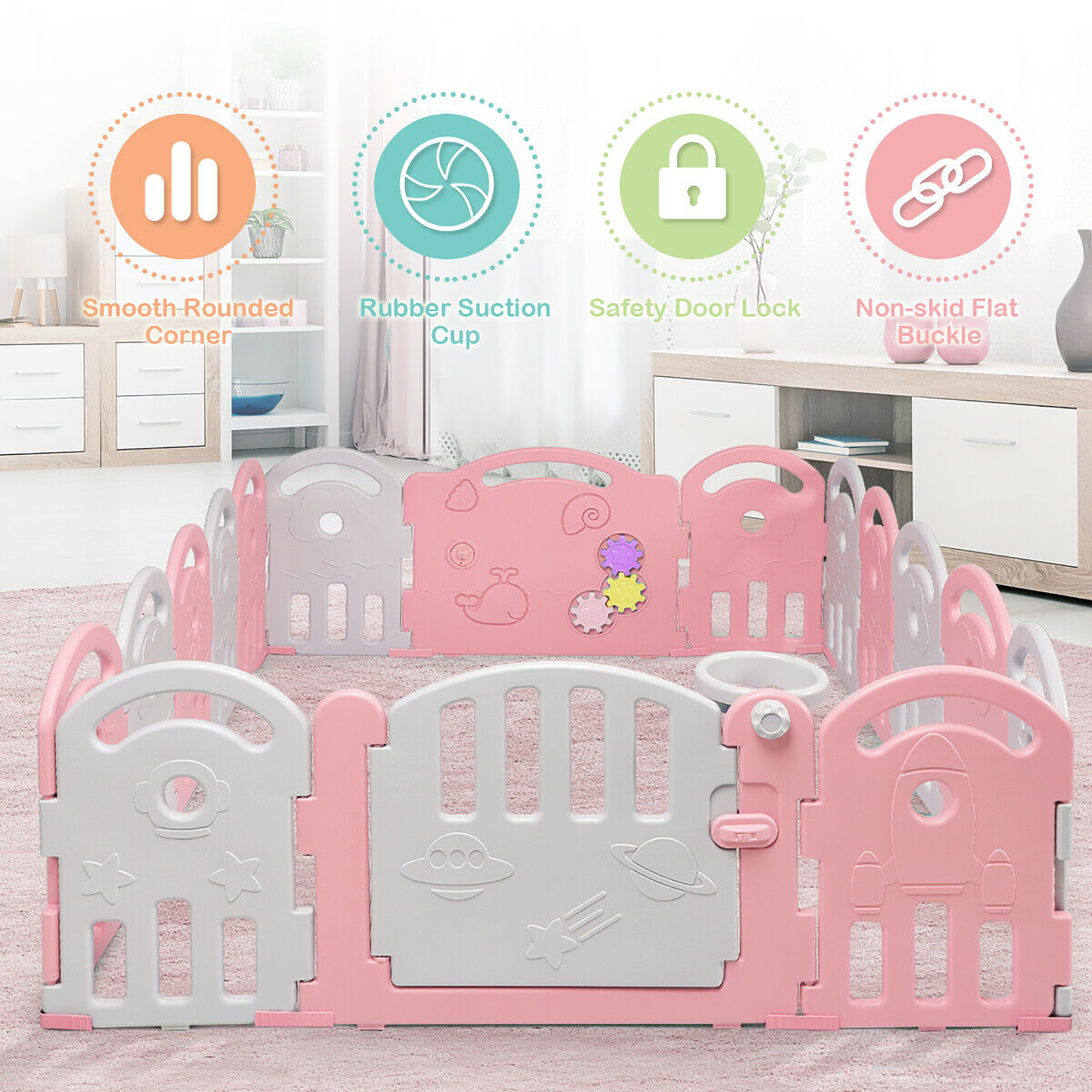 costway 20 panel playpen