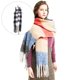 thumbnail image 5 of Bufanda de invierno para mujer, bufanda de tartán a , cálida y cálida, gran rejilla, bufandas unisex suaves, capa de chal para Blanco negro Yinane Bufanda de tela escocesa de invierno, 5 of 8