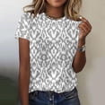 thumbnail image 2 of Ichuanyi Womens Tops, Women Girls Plus Size Fashion Print Tees Short Sleeve T Shirt Blouse Tops, 2 of 4