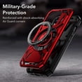 thumbnail image 5 of ShellTech for iPhone 14 Pro case Compatibe with Mag  Safe compatibility and a 360-degree rotatable ring stand feature,Red, 5 of 6
