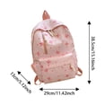 thumbnail image 3 of Bow Print Nylon Backpack, Lightweight Large Capacity Casual Daypack, Multi Pocket Adjustable Shoulder Strap Bookbag for School Daily Travel, 3 of 5
