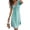 Cyan, variant on UDAUDU Womens Linen Dresses Casual Twist Front V Neck Ruffle Sleeve Flowy A Line Sundress Beach Summer Vacation Mini Dress with Pockets White L