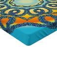 thumbnail image 2 of Ambesonne Oriental Fitted Sheet, Mandala Floral, Twin XL Size, Orange and Blue, 2 of 3