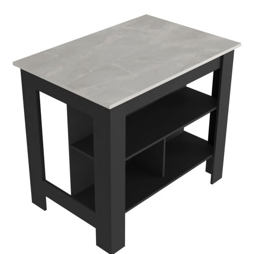 Nmkwnr Kitchen Island Stand Table with 3 Open Shelves