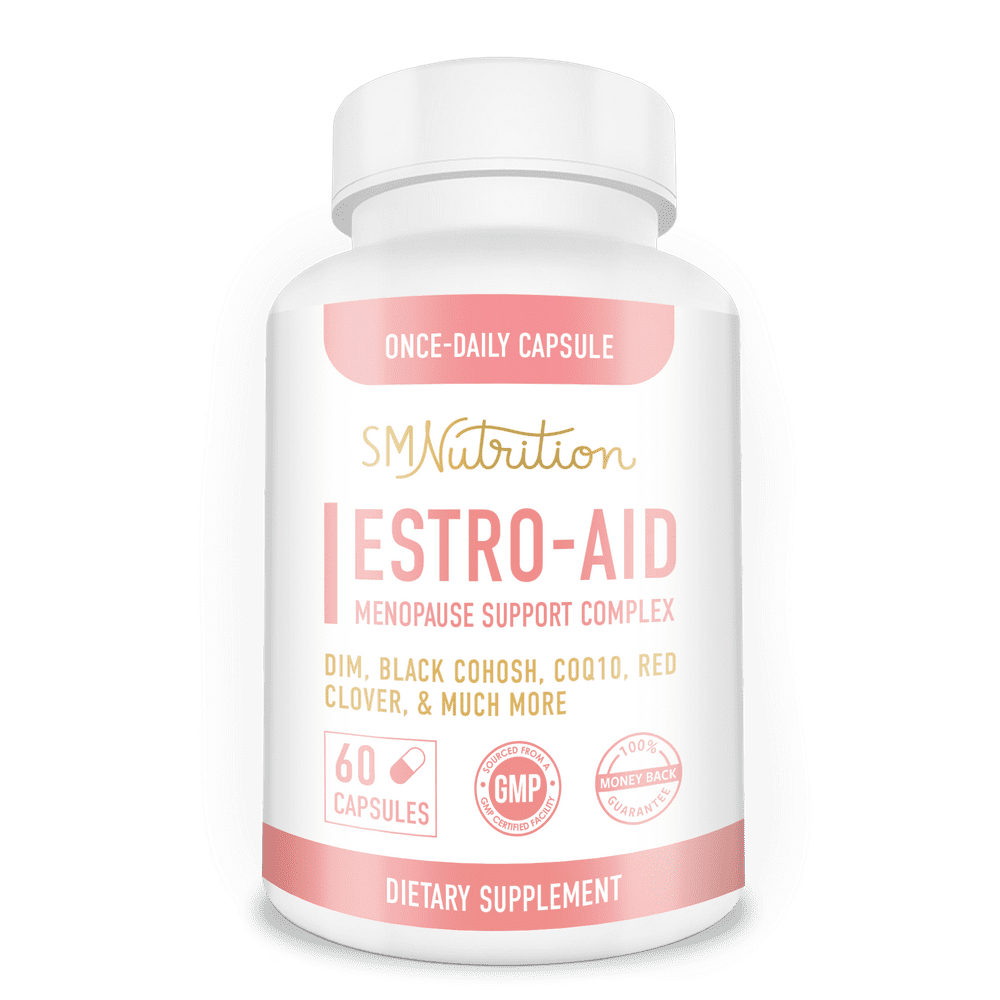 EstroAid EstrogenFree Menopause Supplements.* 60 Capsules (2 Months) DIM Supplement, Black
