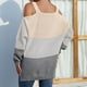 thumbnail image 4 of Suéter casual de manga larga con cuello cuadrado de manga larga para mujer Pompotops  hdfakjf10400, 4 of 6