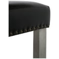 thumbnail image 5 of 24" Inch Upholstered Saddle Seat Bar Stool (Set of 2), Antique Gray/Leather, 5 of 5