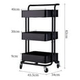 GoDecor Plastic 3 Tier Utility Cart Industrial Service Rolling Cart ...