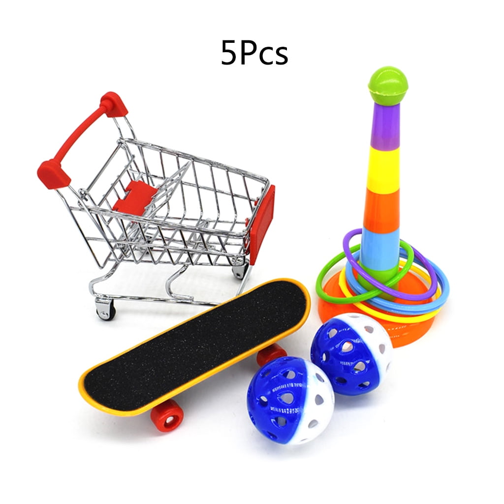 Pet Supplies for Small Parakeets Cockatiels Mini Shopping Cart Training Ring
