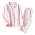 thumbnail image 2 of BONIXOOM Matching Family Christmas Pajamas Christmas Pajamas For Women Loungewear Button Long Sleeve Printed Sleepwear Sets Pink XL, 2 of 5