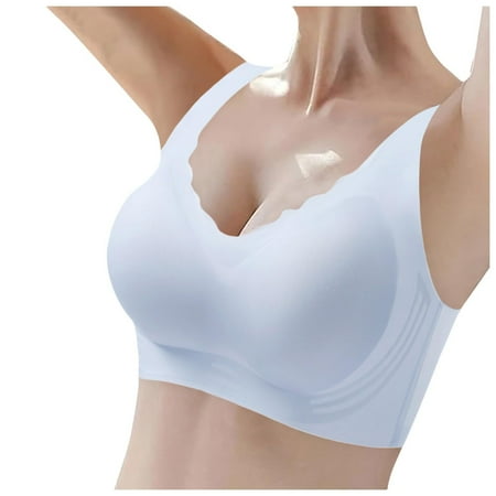 YEJIMAN High Support Bras for Women Adjustable Strap Full Coverage up Bras Comfortable No Underwire Wireless Bras  Blue Women Underwear Cotton  Nylon Spandex Cotton Underwear For Women
