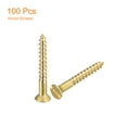 thumbnail image 3 of Unique Bargains 100Pack M2.5 x 20mm Brass Slotted Drive Flat Head Wood Screws Self Tapping Screw, 3 of 6
