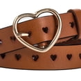 thumbnail image 3 of Qarigey Cinturón de cuero para mujer, accesorio de decoración de moda, adorno de cintura, hebilla informal en forma de corazón para niña, Type2 NO2, 3 of 6
