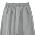 thumbnail image 4 of Lullu Toddler Girls Cotton Linen Pants Breathable Straight Wide Leg Pants, Sizes 4-13, 4 of 4