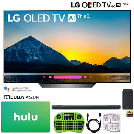 LG OLED65B8PUA 65" Class B8 OLED 4K HDR AI Smart TV (2018) + LG SK9Y 5.1.2-Channel Hi-Res Audio Soundbar with Dolby Atmos + Hulu $100 Gift Card +More
