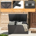 thumbnail image 4 of Patiojoy 175 Gallon Deck Storage Box Outdoor Mix Brown Wicker Storage Bin w/ Zippered Liner & 2 Universal Wheels Safe Pneumatic Rod, 4 of 9