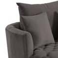 thumbnail image 4 of Benjara Swivel Accent Chair with Curved Design and Button Tufting- Dark Gray, 4 of 7