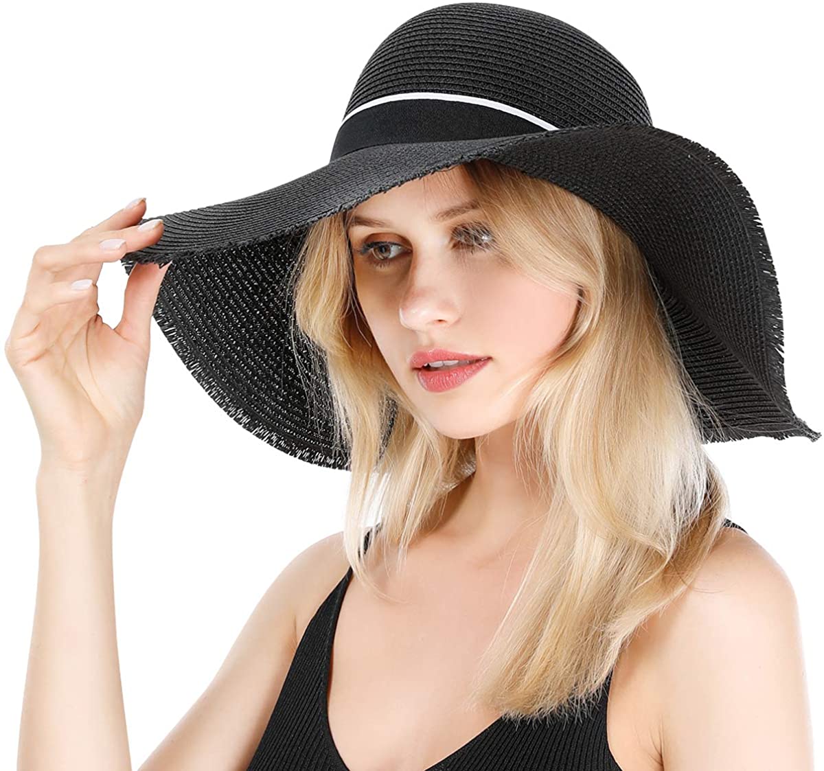Women Lady Wide Brim Straw Hat Big 