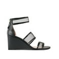 thumbnail image 2 of Cecelia New York Dorothy Wedge Sandals Clear Strap Heel Zip Strappy Ankle Sandal (Black, 6.5), 2 of 4