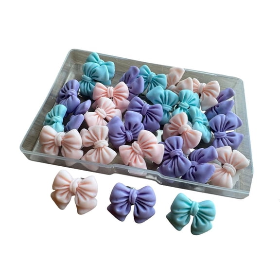 Giaone Colorful Bowknot Theme Push Pins Decorative Thumbtacks Set for Bulletin Boards