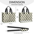 thumbnail image 3 of Canvas Tote Bag for Women with Compartments, Large Black Polka Dot Teacher Student Shoulder Bag Nurse Purses Crossbody Bags Work Laptop Book Bag Satchels Handbags, 3 of 6
