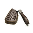 thumbnail image 2 of Vitodeco Genuine Leather Smart Key Fob Case with Leather Key Strap Compatible for 2021 Chevrolet Suburban Tahoe (6-Button, Brown), 2 of 6