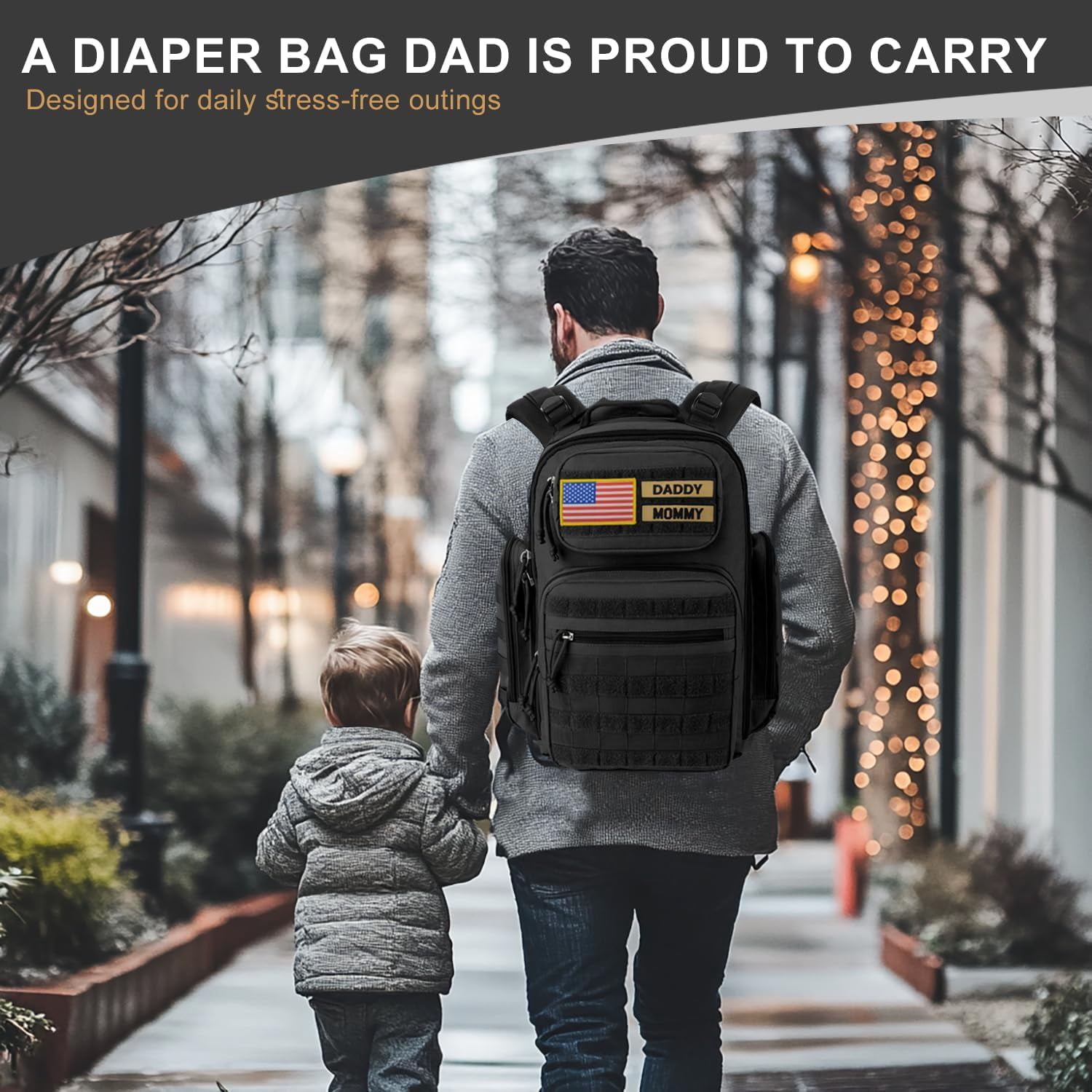 Miracol Diaper Bag Tactical for Dad: 40L Rugged Military-Style Dad Baby Backpack with 16+ Pockets - Water-Resistant 900D Fabric & MOLLE for Organized Travel Gear