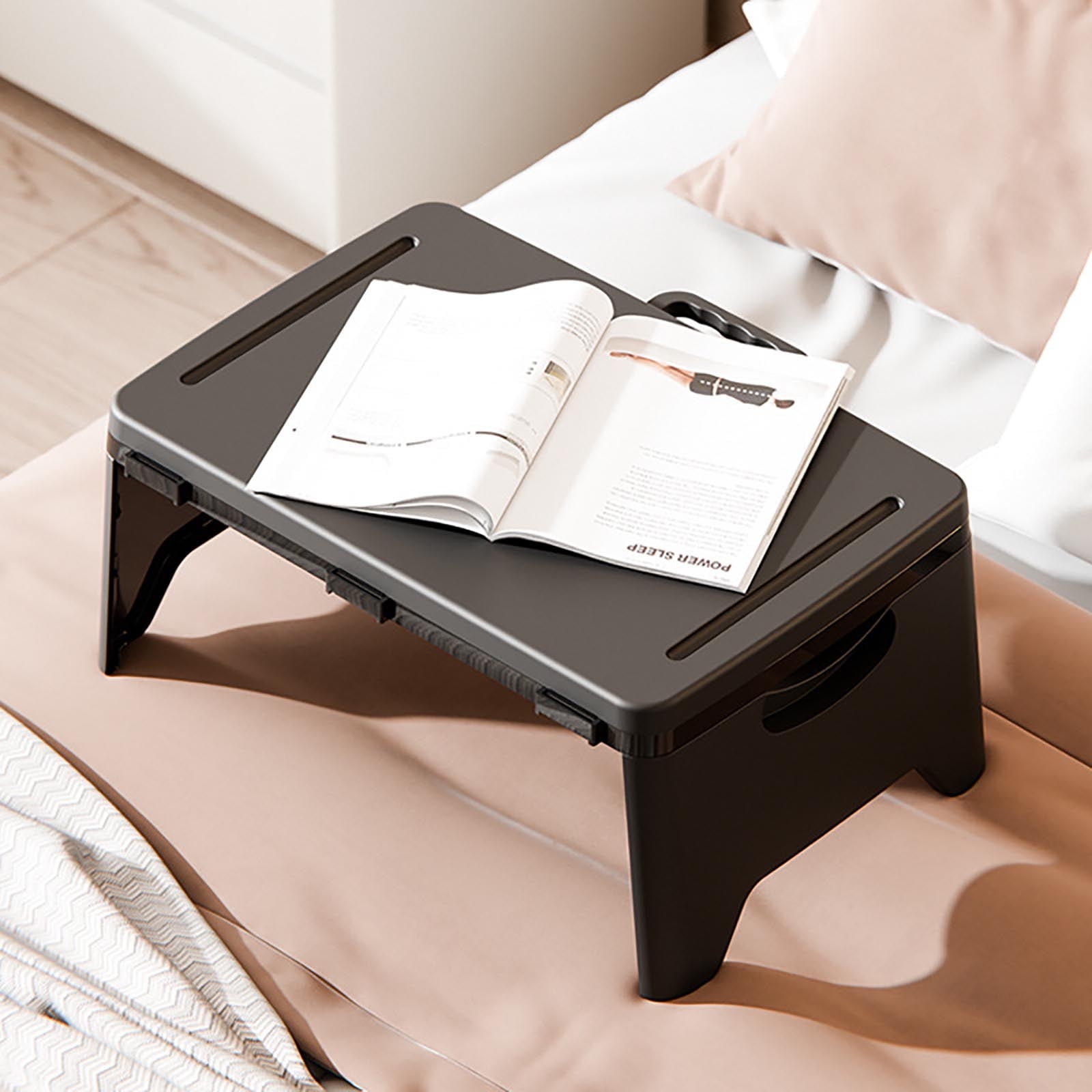SouMaox Portable Folding Desk, Space Saving Design Versatile Laptop Stand Computer Surface Work Station for Dormitory Apartment Use