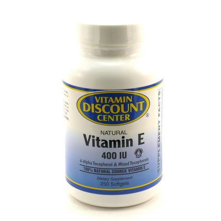 La vitamine E naturelle 400 UI par Vitamin Discount Center - 250 Gélules