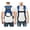 Blue, variant on Full Body Harness with 5 Point Adjustment, Dorsal D-ring, Grommet Legs, Two Side D Rings, and Fall Indicators