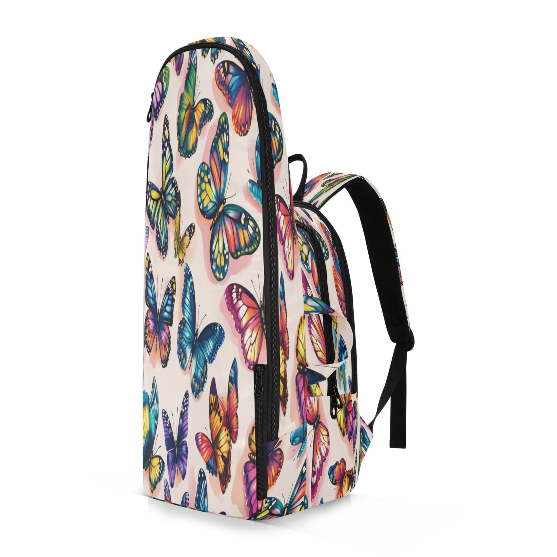 2 Racquet Holder Tennis Backpack Tennis Racket Covers Gym Bags Colorful Beautiful Butterflies