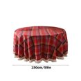 thumbnail image 3 of RKSTN Christmas Decorations Round Tablecloth 150 Cm Cotton And Linen Retro Green Checked Tablecloth Washable Coffee Table Decorative Garden Tablecloth Kitchen Christmas Decor, 3 of 5
