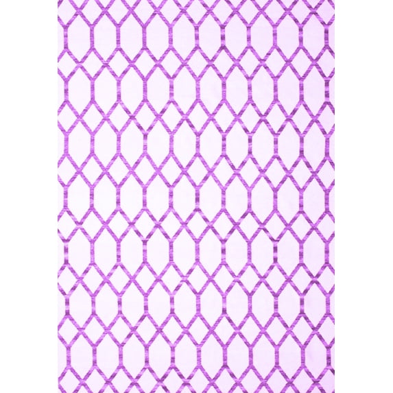 Ahgly Company Indoor Rectangle Trellis Purple Contemporary Area Rugs, 5' x 8'