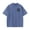 Blue, variant on Vintage T Shirt Men Washed Oversized Never Look Back Letter Graphic Print Casual Tee