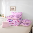 thumbnail image 5 of Homewish Dreamy Pink Butterfly Twin Bedding Sets 7-Piece for Kids, Kawaii Cartoon Animal Bedding Comforter Set, Cherry Blossoms Reversible Sheet Sets, Lightweight Room Decor, 5 of 7