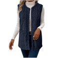 thumbnail image 2 of Women's Double-Sided Plush Vest, Solid Color Sleeveless Jacket with Pockets, Casual Quilted Outerwear for Women, Warm Winter Vest without Sleeves, Soft Plush Layering Piece for Fall and Winter Navy, 2 of 8