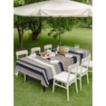 thumbnail image 5 of 52x70 Inch Outdoor Tablecloth with Umbrella Hole Zipper Rectangle Black Grey Brown Striped Rectangular Tablecloths Outside Waterproof Modern Stripes Art Farmhouse Patio Table Cover for Picnic Party, 5 of 8