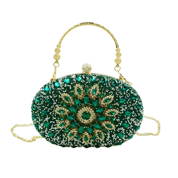 GASTROPOD Evening Bag Clutch Purses for Women Ladies Sparkling Party Handbag Wedding Cocktail Prom Bag Sunflower Shape, Green