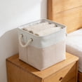 thumbnail image 4 of Leodye 1PCS Fabric Storage Cubes Basket Foldable Bin with Carry Handles for Toys Shelves and Closets Organizing -12x12x12in, 4 of 6
