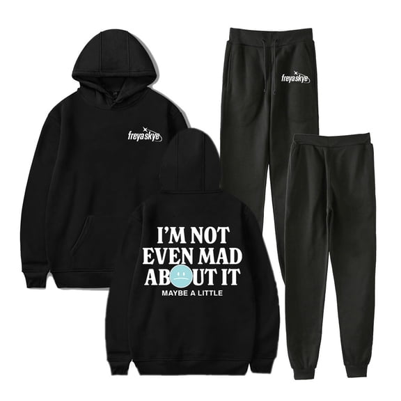 Freya Skye Not Even Mad About It Hoodie Jogger Pants Two Piece Set Sweatshirts Sweatpants Men Women's Set