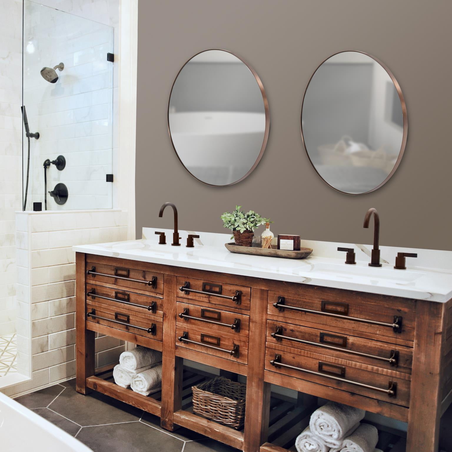 Tyler Dillon Stainless Steel Framed Wall Mirror, Van Buren Collection
