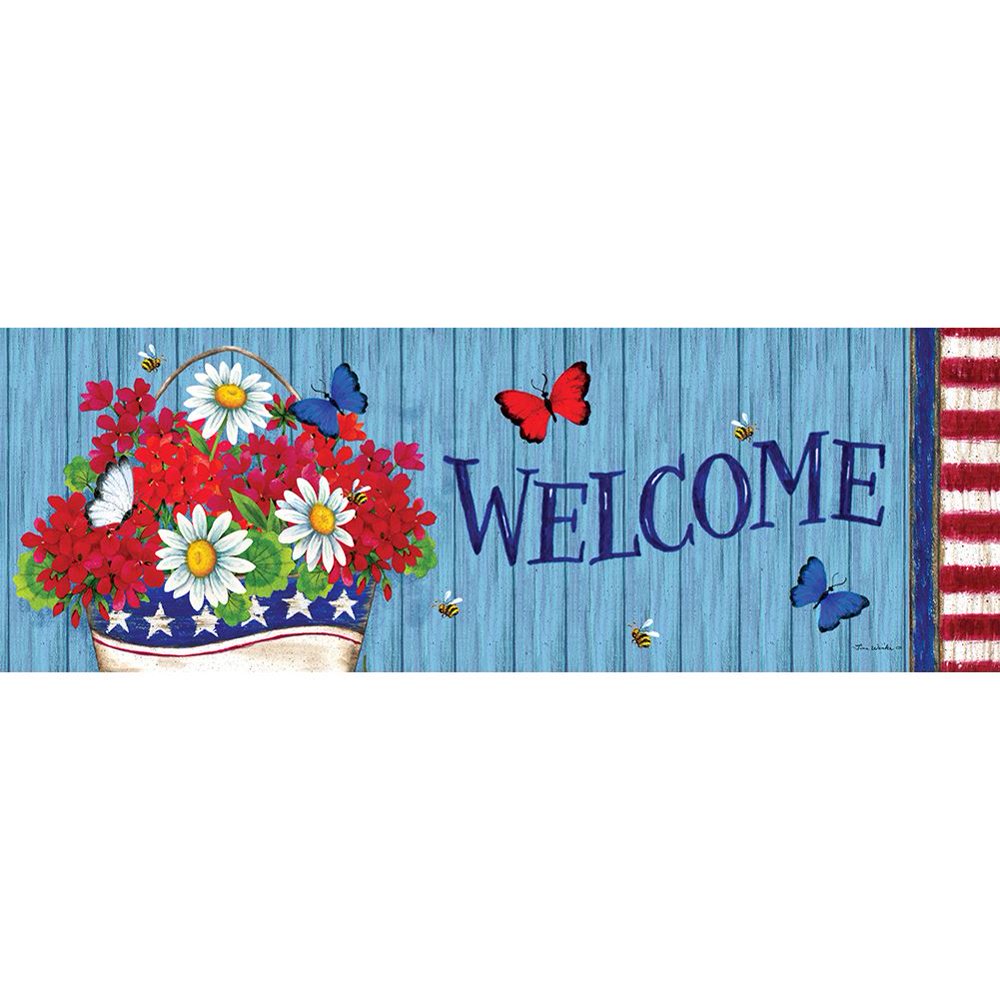 Custom Decor Signature Sign Patriotic Flowers