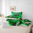 thumbnail image 5 of Homewish Teens Game Gamepad Bedding Comforter Set 7pcs, Video Gaming Gamer King Bedding Sets, Green Square Checkered Reversible Bed Sheets, Ultra Soft Bedroom Decor, 5 of 7