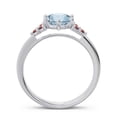 thumbnail image 4 of Diamond-Capitals 2.20 Ct Round Aquamarine & Red Ruby Wonderful Engagement Ring for Women 18K White Gold Size 8.5, 4 of 7