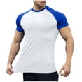 thumbnail image 1 of Gym Muscle Cut Raglan Shirts for Men Short Sleeve Sweat Workout T-Shirts Quick Dry Stretchy Fitness Athletic T-Shirts, 1 of 5
