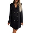 thumbnail image 2 of Gspmoly Robe pour Femmes, Robe Mode pour Femmes à Col en V avec Dentelle, à Double Boutonnage, Couleur Unie, Manches Longues, Robes Habillées pour Femmes, Cadeaux de Vacances, 2 of 9