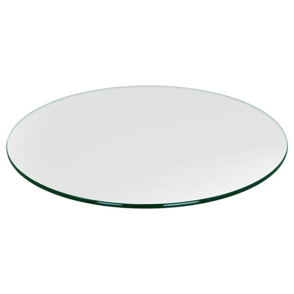 Dulles Glass 22" Round Table Top 3/8" Thick, Pencil Polished Tempered Glass for Indoor Dining or Outdoor Patio, 13 Pounds